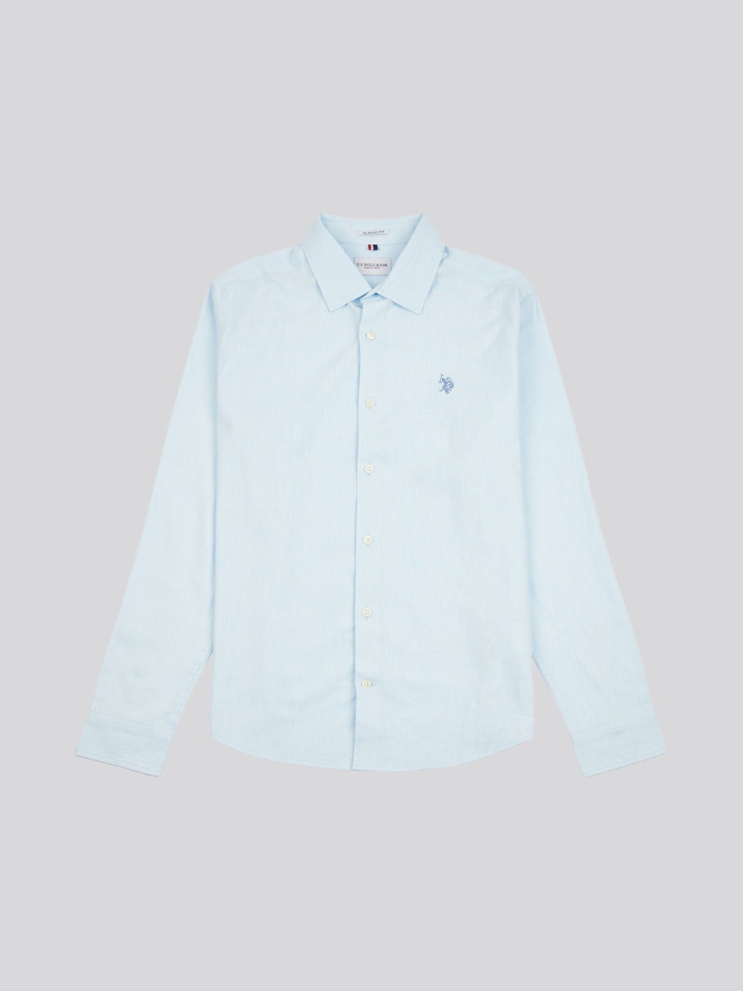 Mens Linen Blend Shirt Ice Water