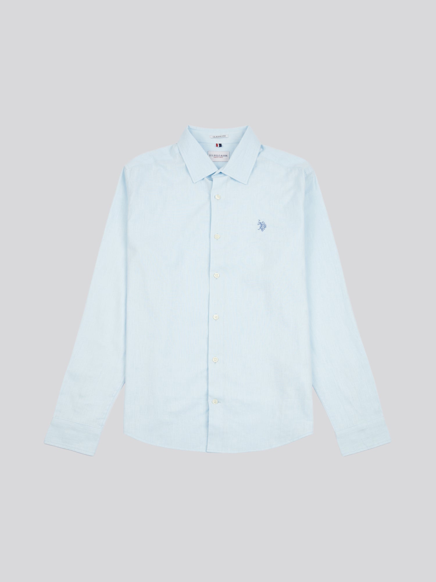 Mens Linen Blend Shirt Ice Water