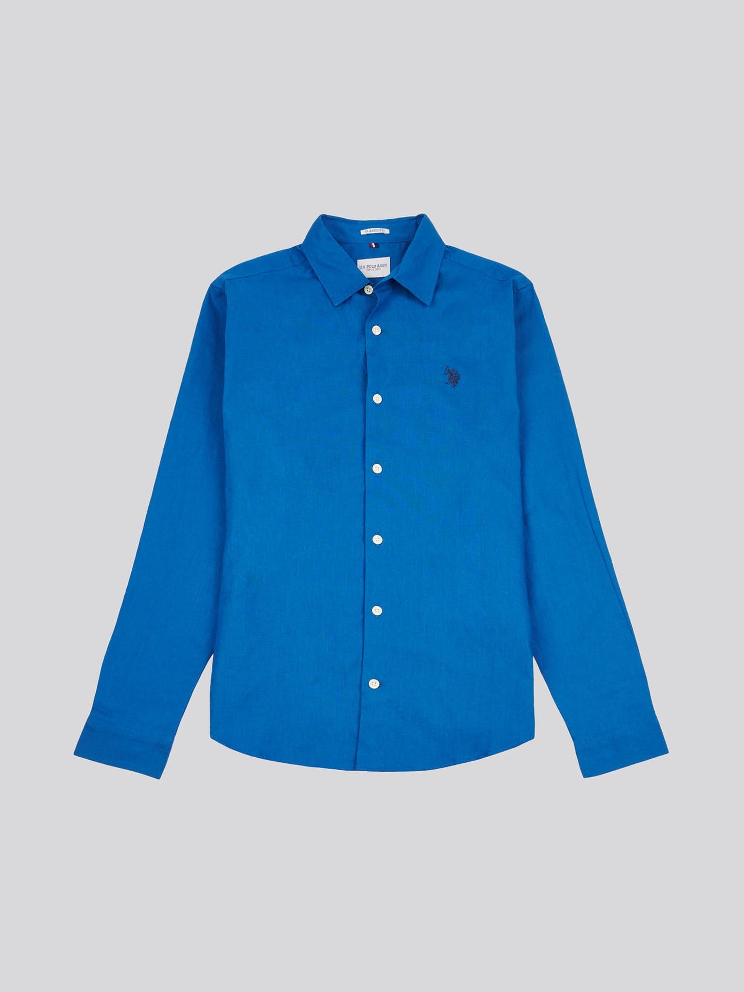 Mens Linen Blend Shirt Deja Vu Blue