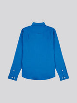 Mens Linen Blend Shirt Deja Vu Blue