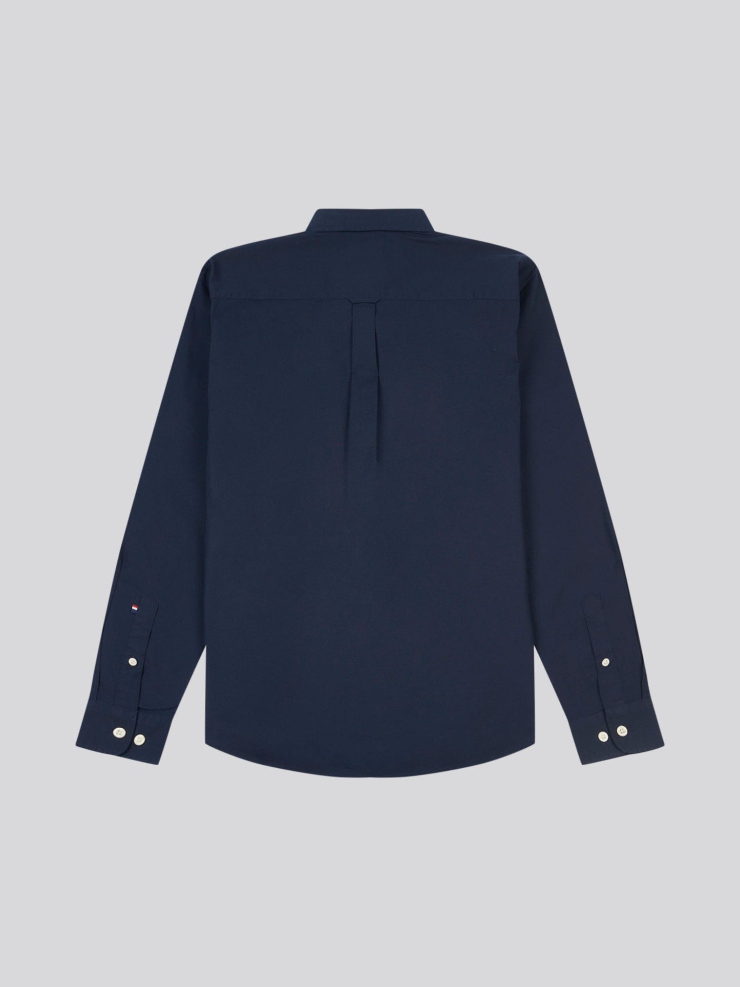 Mens Stretch Cotton Poplin Shirt Dark Sapphire Navy / Haute Red DHM