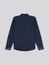 Mens Stretch Cotton Poplin Shirt Dark Sapphire Navy / Haute Red DHM