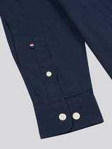 Mens Stretch Cotton Poplin Shirt Dark Sapphire Navy / Haute Red DHM