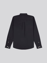 Mens Stretch Cotton Poplin Shirt Black Bright White DHM