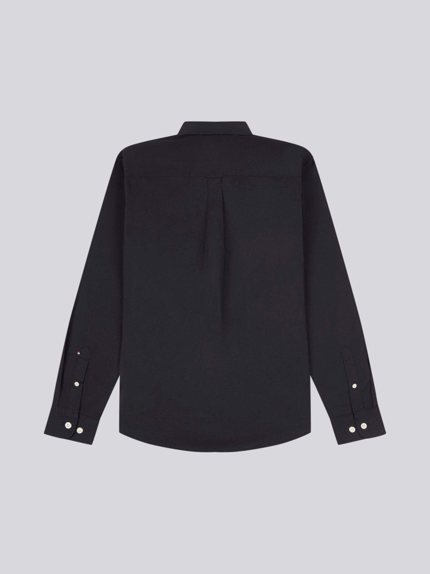 Mens Stretch Cotton Poplin Shirt Black Bright White DHM