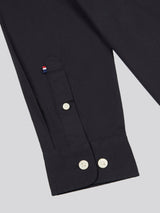 Mens Stretch Cotton Poplin Shirt Black Bright White DHM