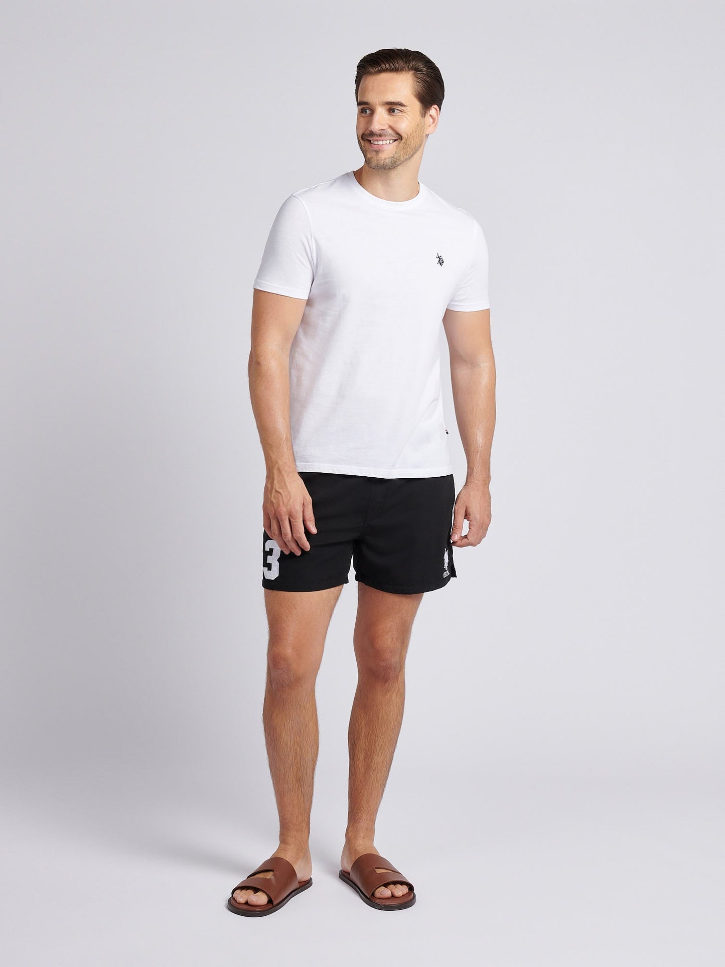 Mens Player 3 Swim Short Black Bright White DHM