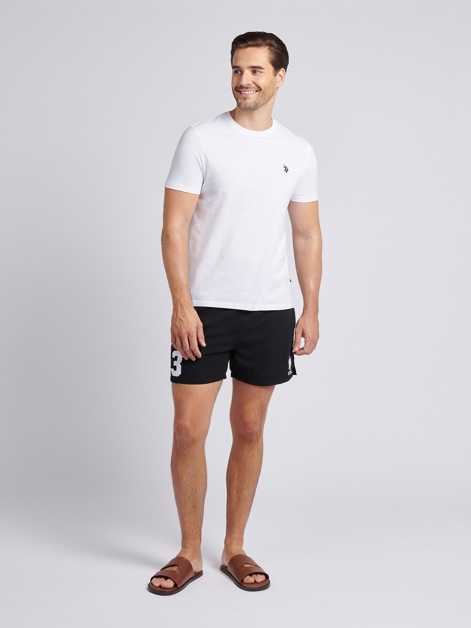 Mens Player 3 Swim Short Black Bright White DHM