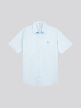 Mens Linen Blend Short Sleeve Shirt Ice Water