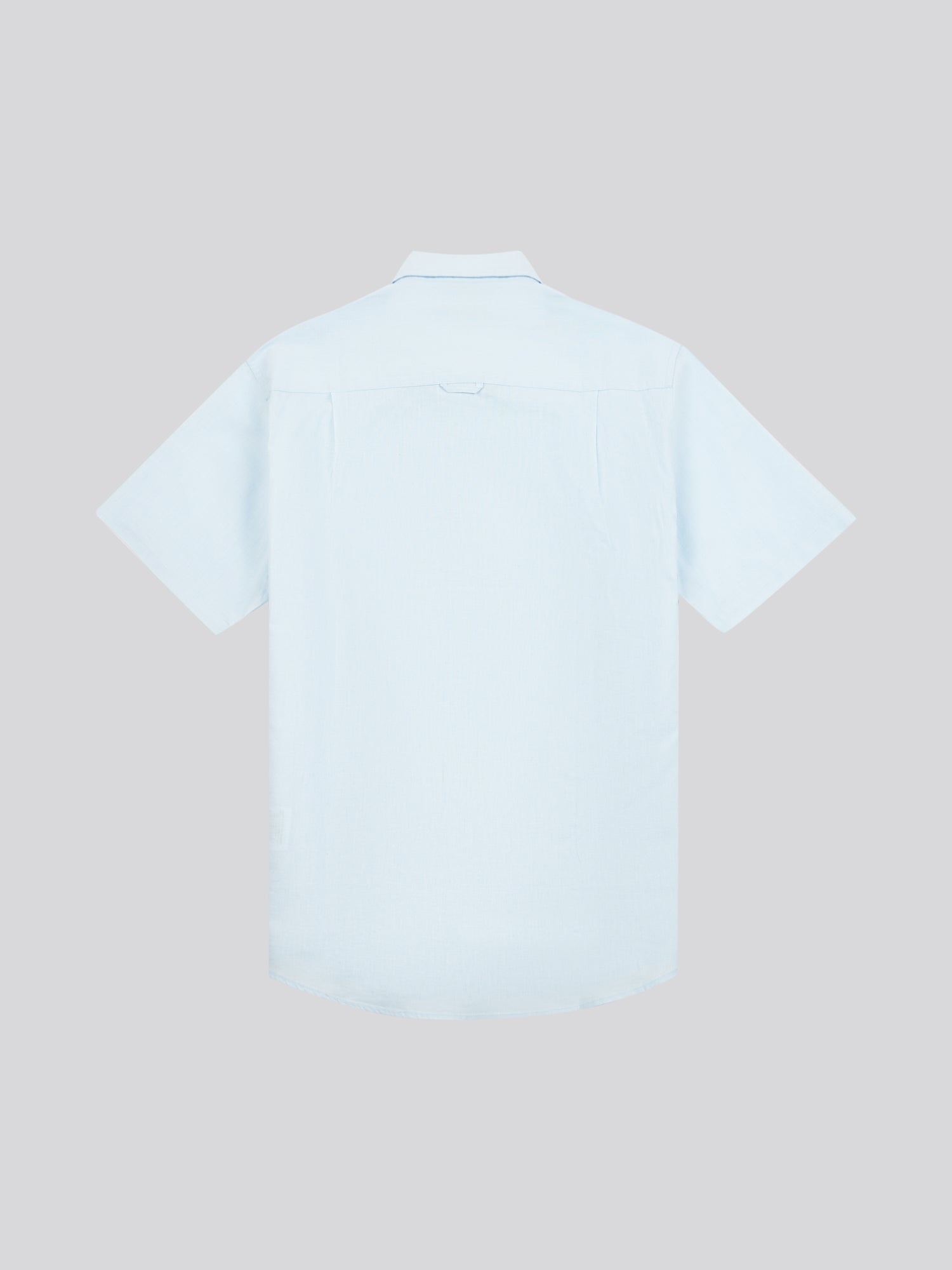 Mens Linen Blend Short Sleeve Shirt Ice Water