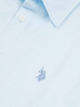 Mens Linen Blend Short Sleeve Shirt Ice Water
