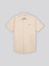 Mens Linen Blend Short Sleeve Shirt Doeskin