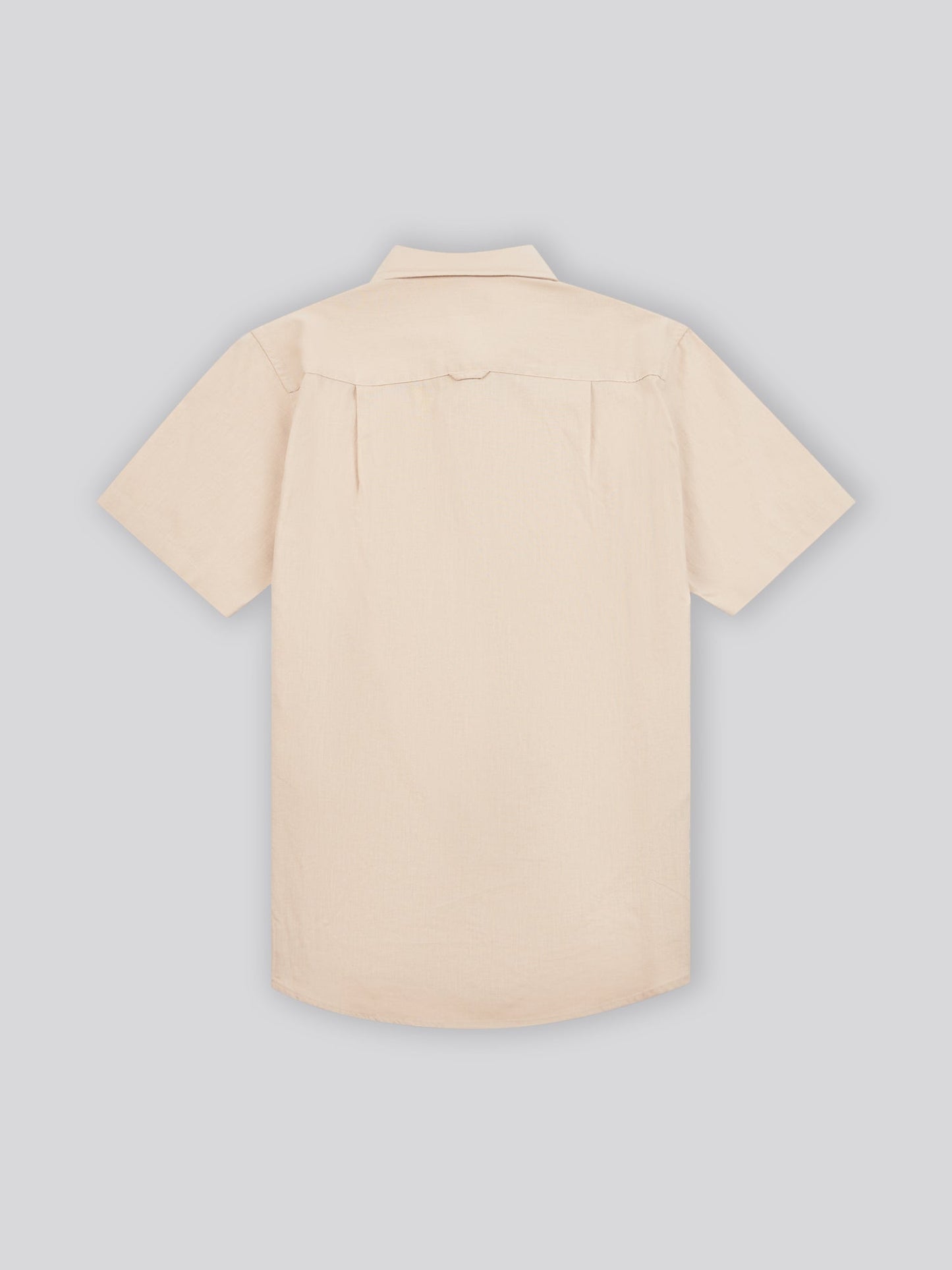 Mens Linen Blend Short Sleeve Shirt Doeskin