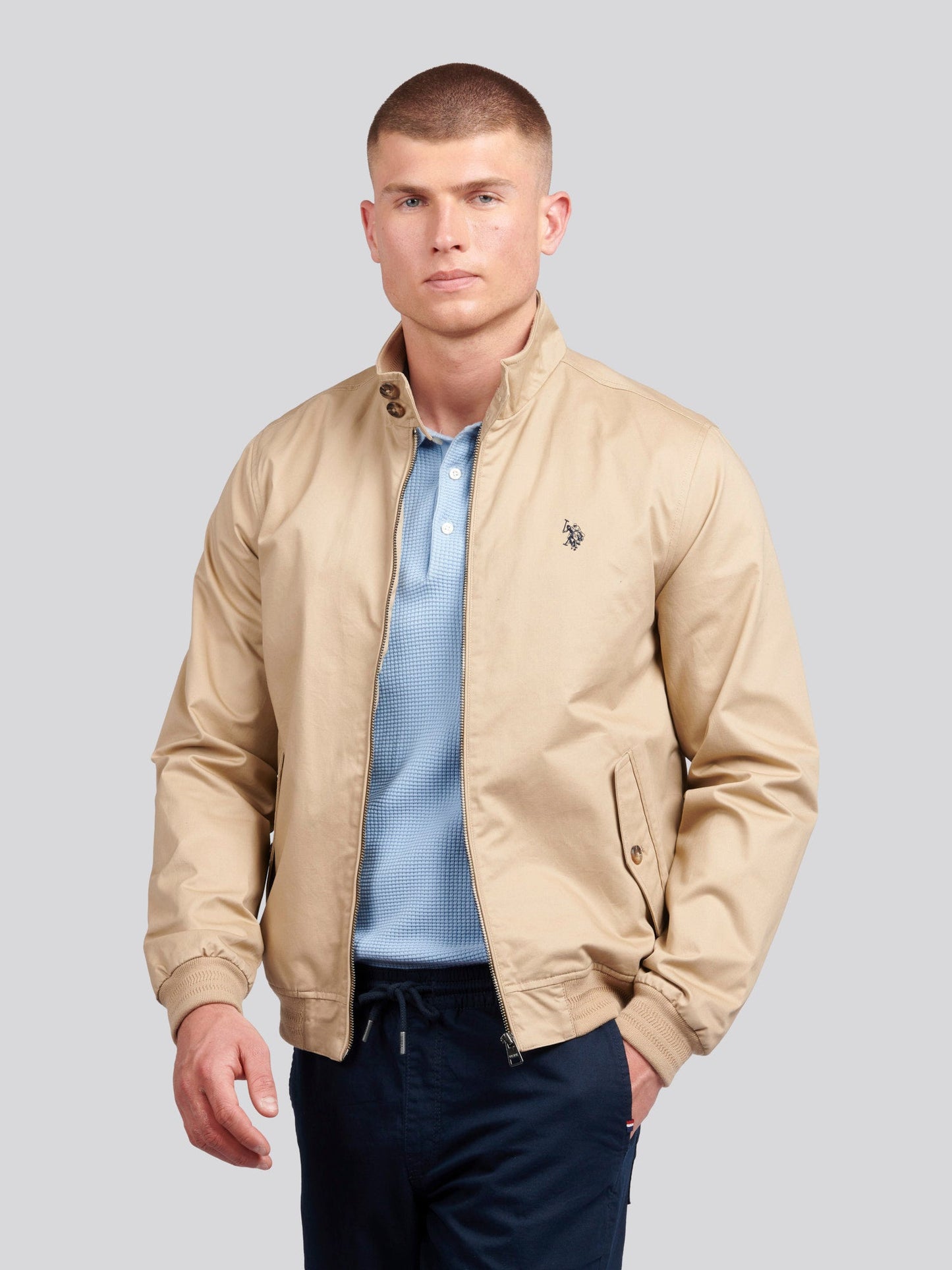 Mens Cotton Twill Harrington Jacket Cornstalk