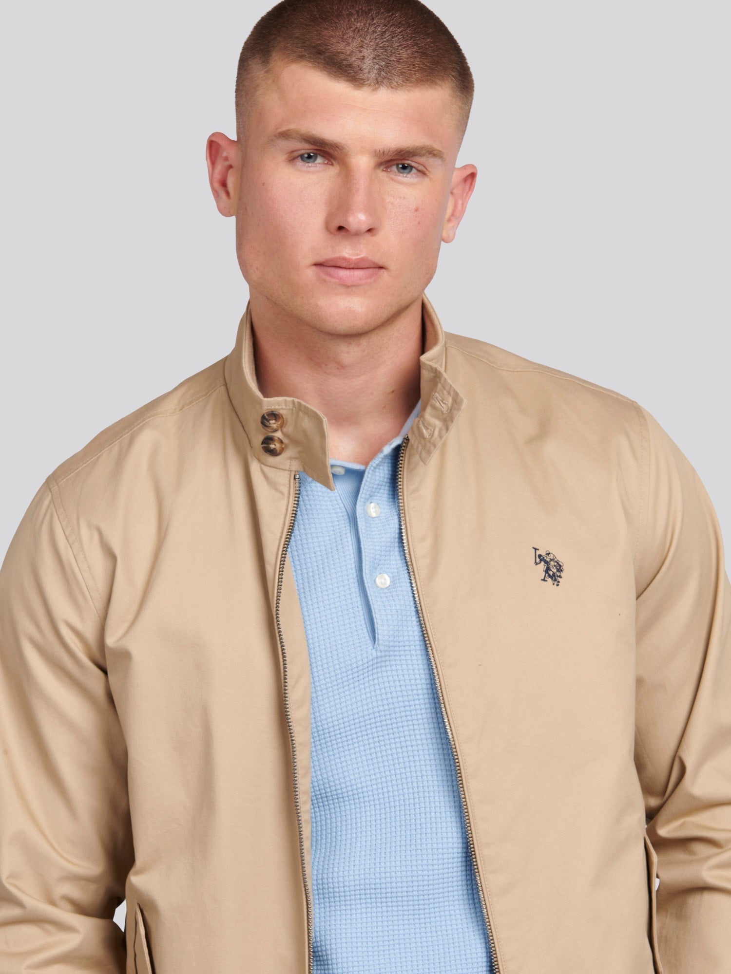 Mens Cotton Twill Harrington Jacket Cornstalk