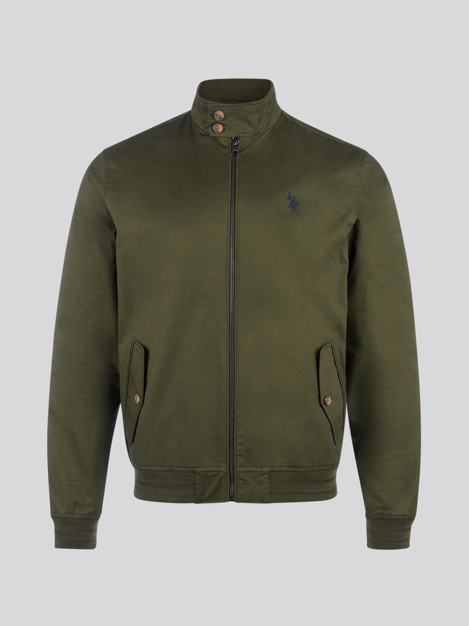 Mens Cotton Twill Harrington Jacket Forest Night