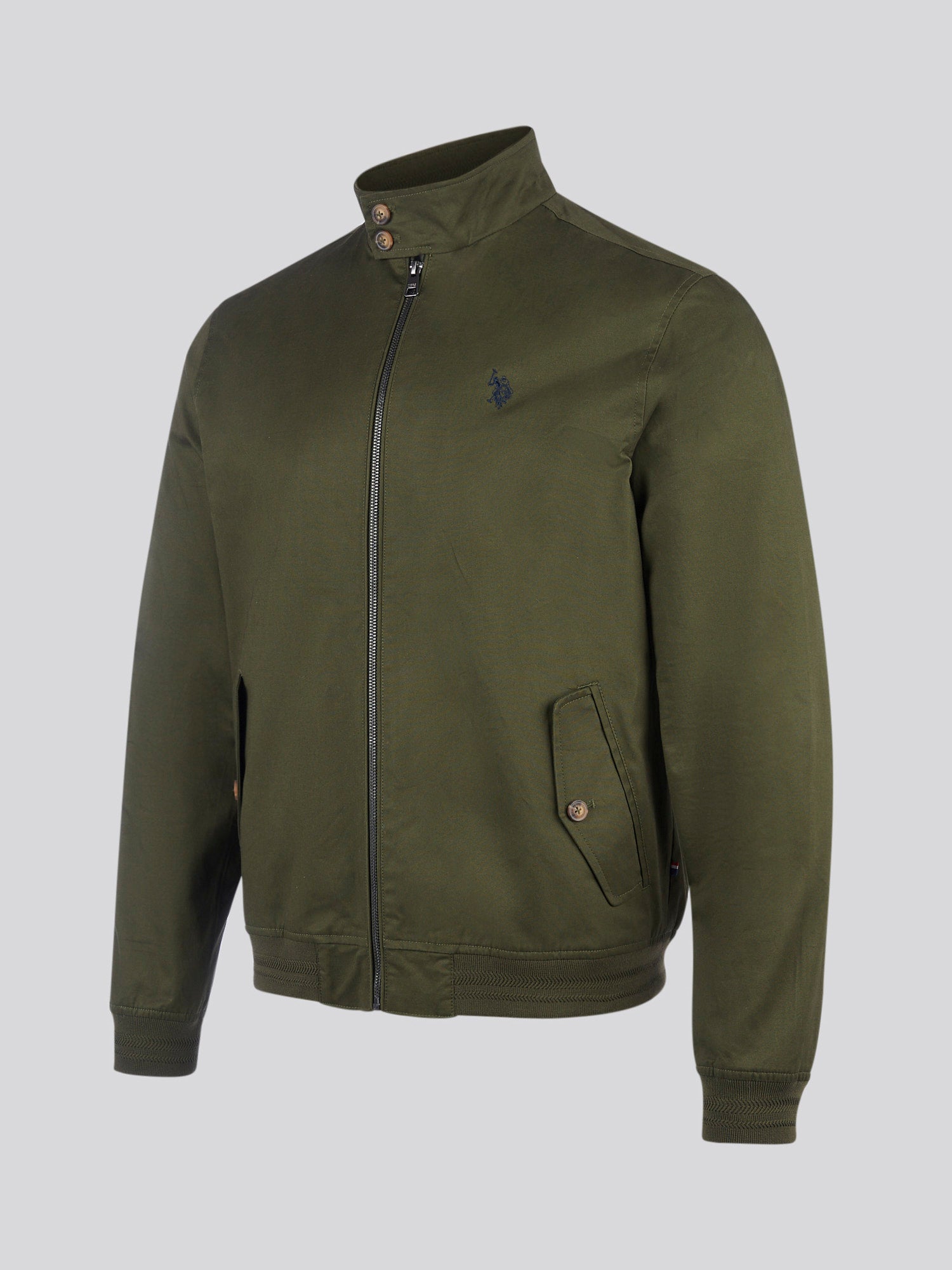 Mens Cotton Twill Harrington Jacket Forest Night