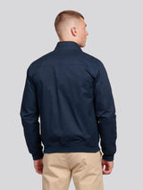 Mens Cotton Twill Harrington Jacket Dark Sapphire Navy / Haute Red DHM