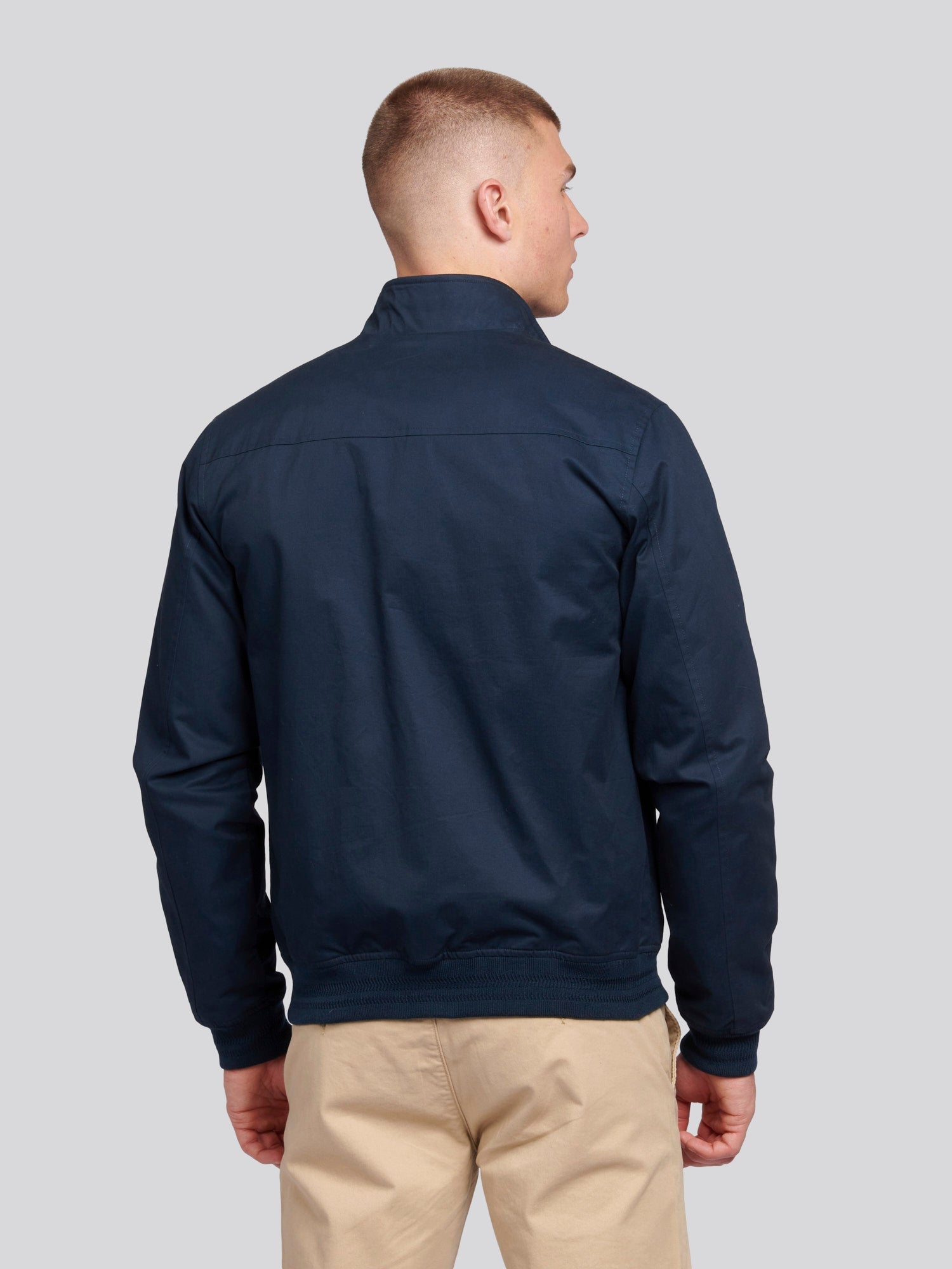 Mens Cotton Twill Harrington Jacket Dark Sapphire Navy / Haute Red DHM