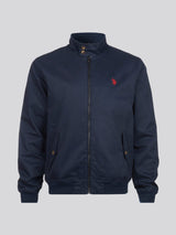 Mens Cotton Twill Harrington Jacket Dark Sapphire Navy / Haute Red DHM