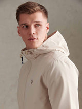 Mens Hooded Windbreaker Beige