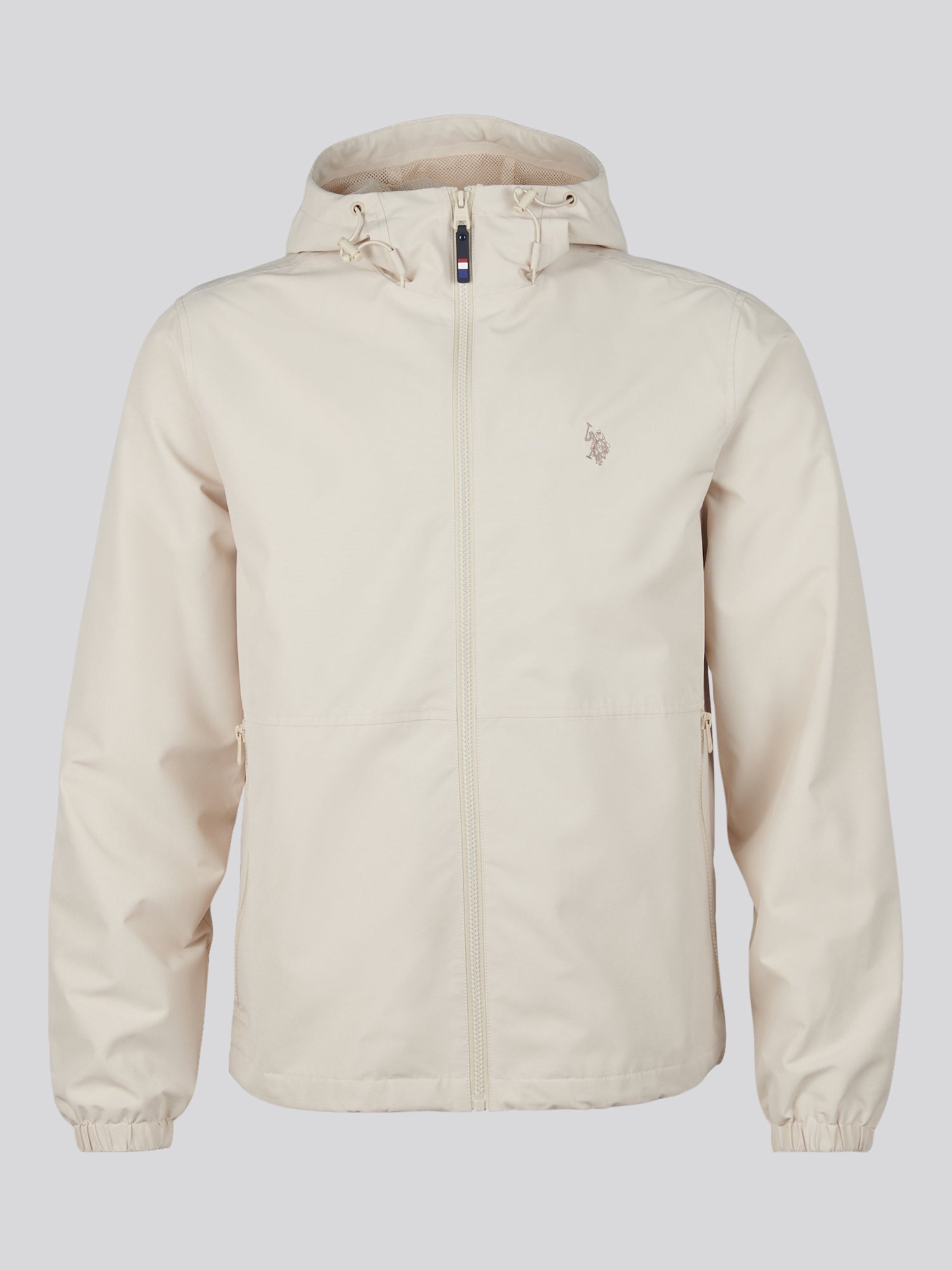Mens Hooded Windbreaker Beige