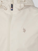 Mens Hooded Windbreaker Beige