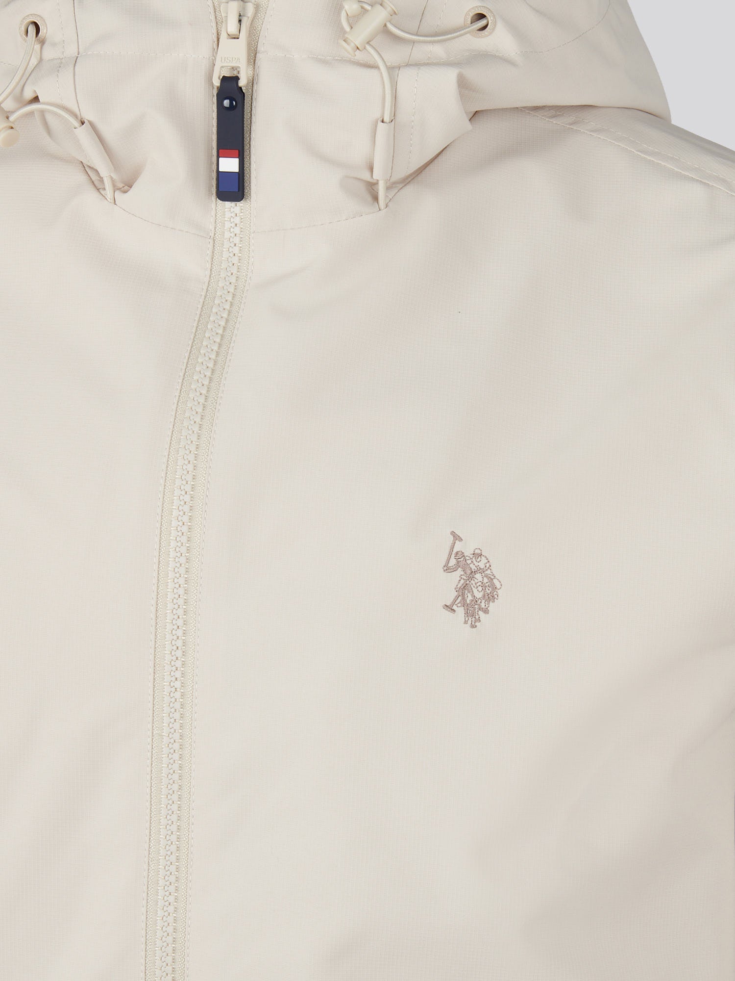 Mens Hooded Windbreaker Beige