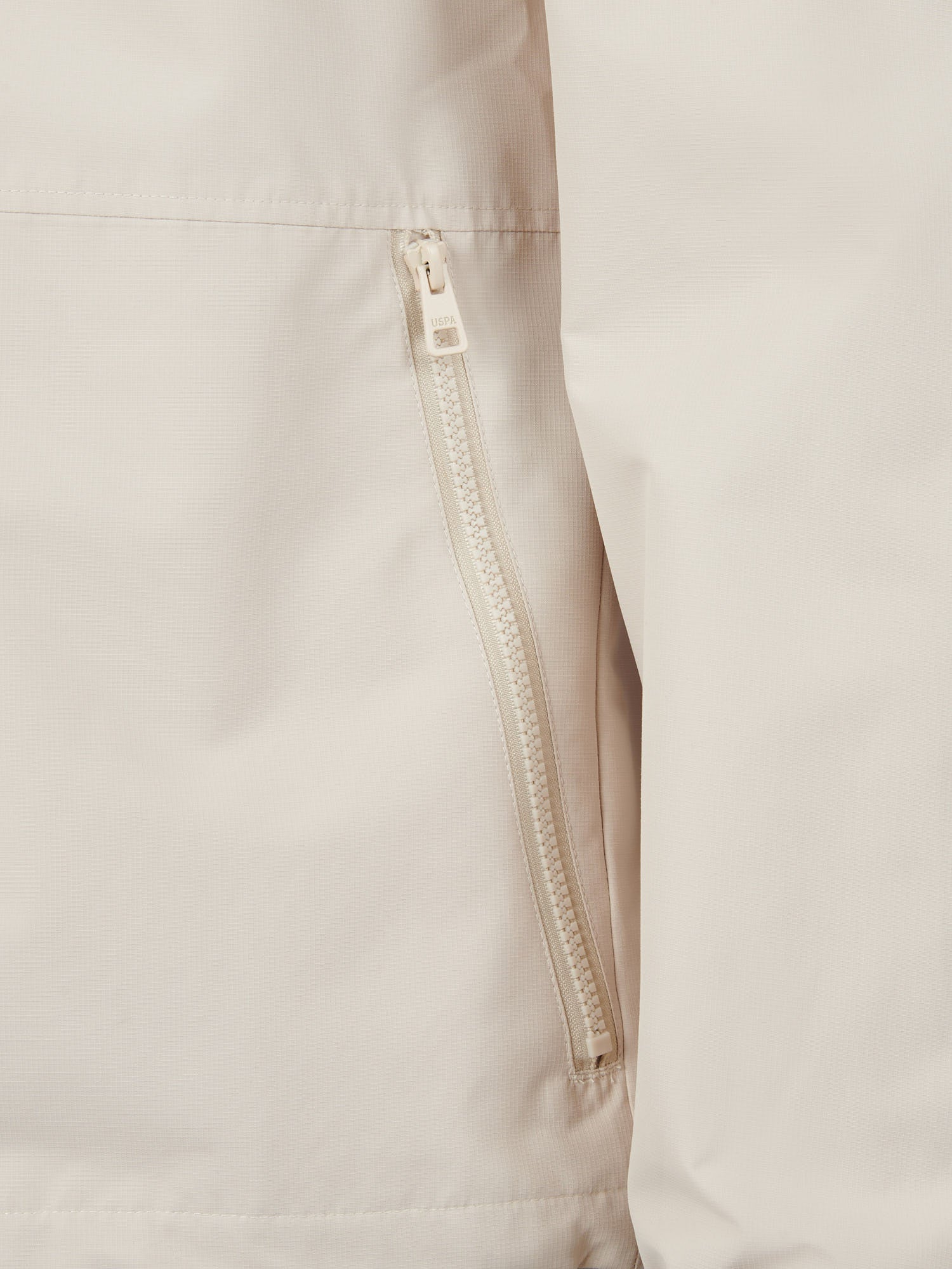 Mens Hooded Windbreaker Beige