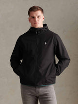 Mens Hooded Windbreaker Black Bright White DHM