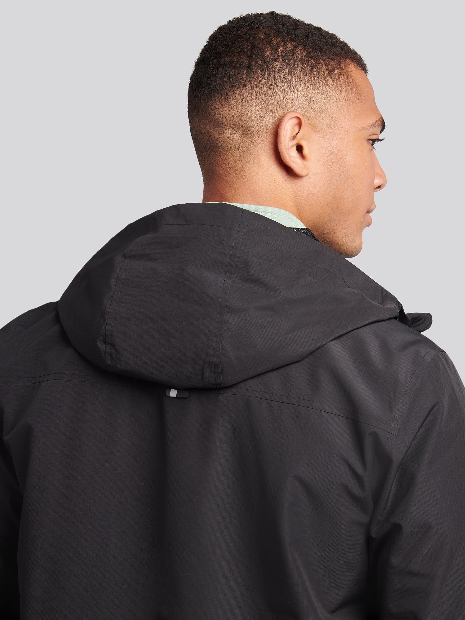 Mens Hooded Windbreaker Black Bright White DHM