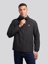 Mens Hooded Windbreaker Black Bright White DHM