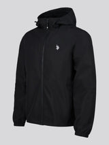 Mens Hooded Windbreaker Black Bright White DHM