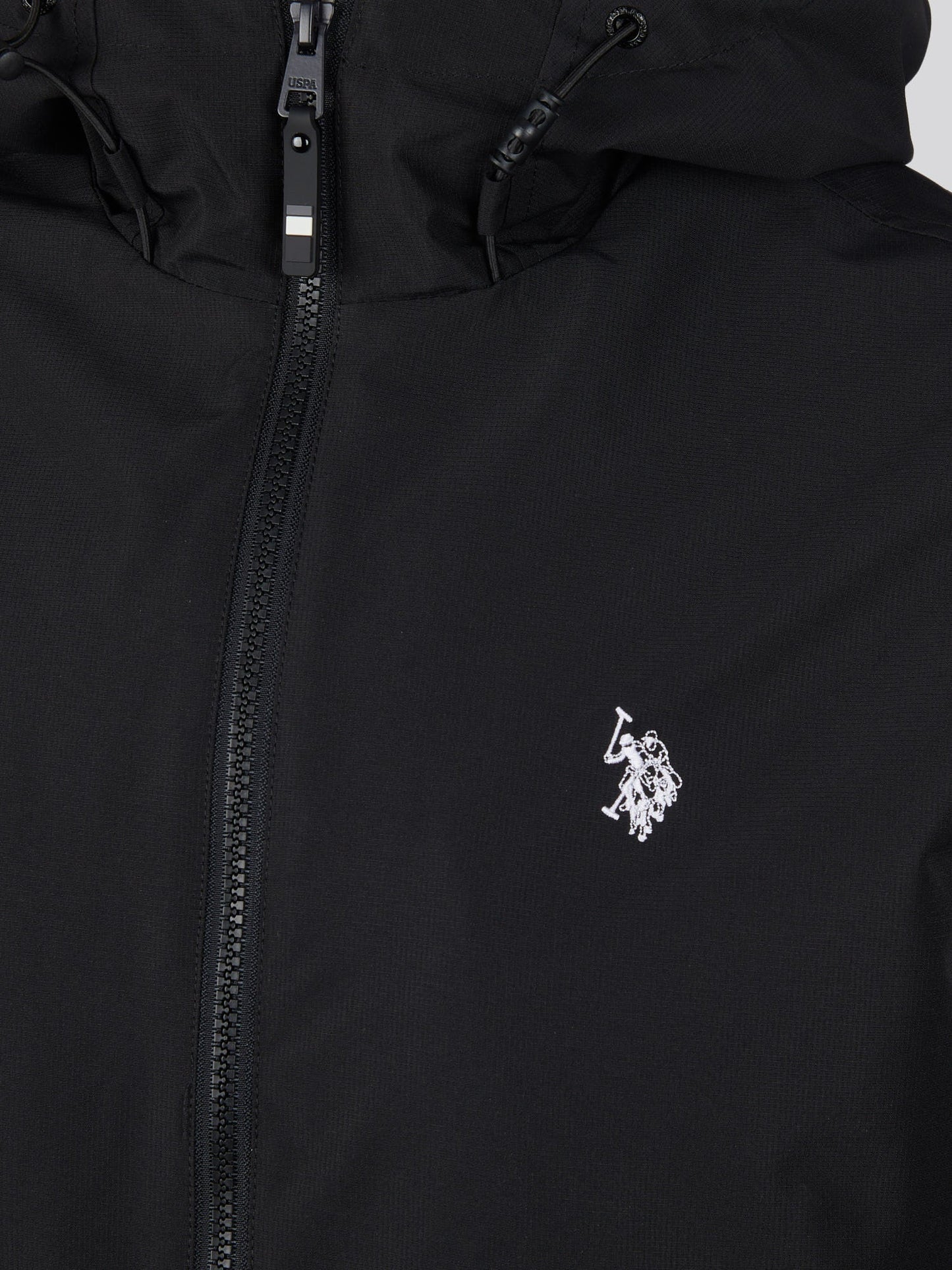 Mens Hooded Windbreaker Black Bright White DHM