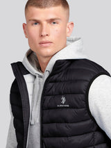 Mens Bound Quilted Gilet Black Bright White DHM