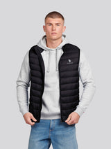 Mens Bound Quilted Gilet Black Bright White DHM