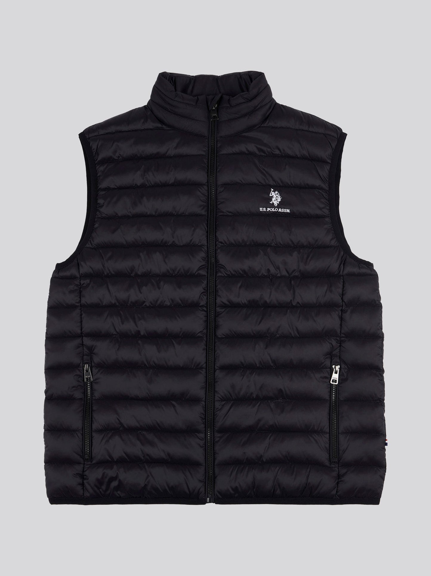 Mens Bound Quilted Gilet Black Bright White DHM