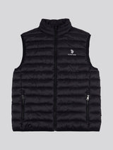 Mens Bound Quilted Gilet Black Bright White DHM
