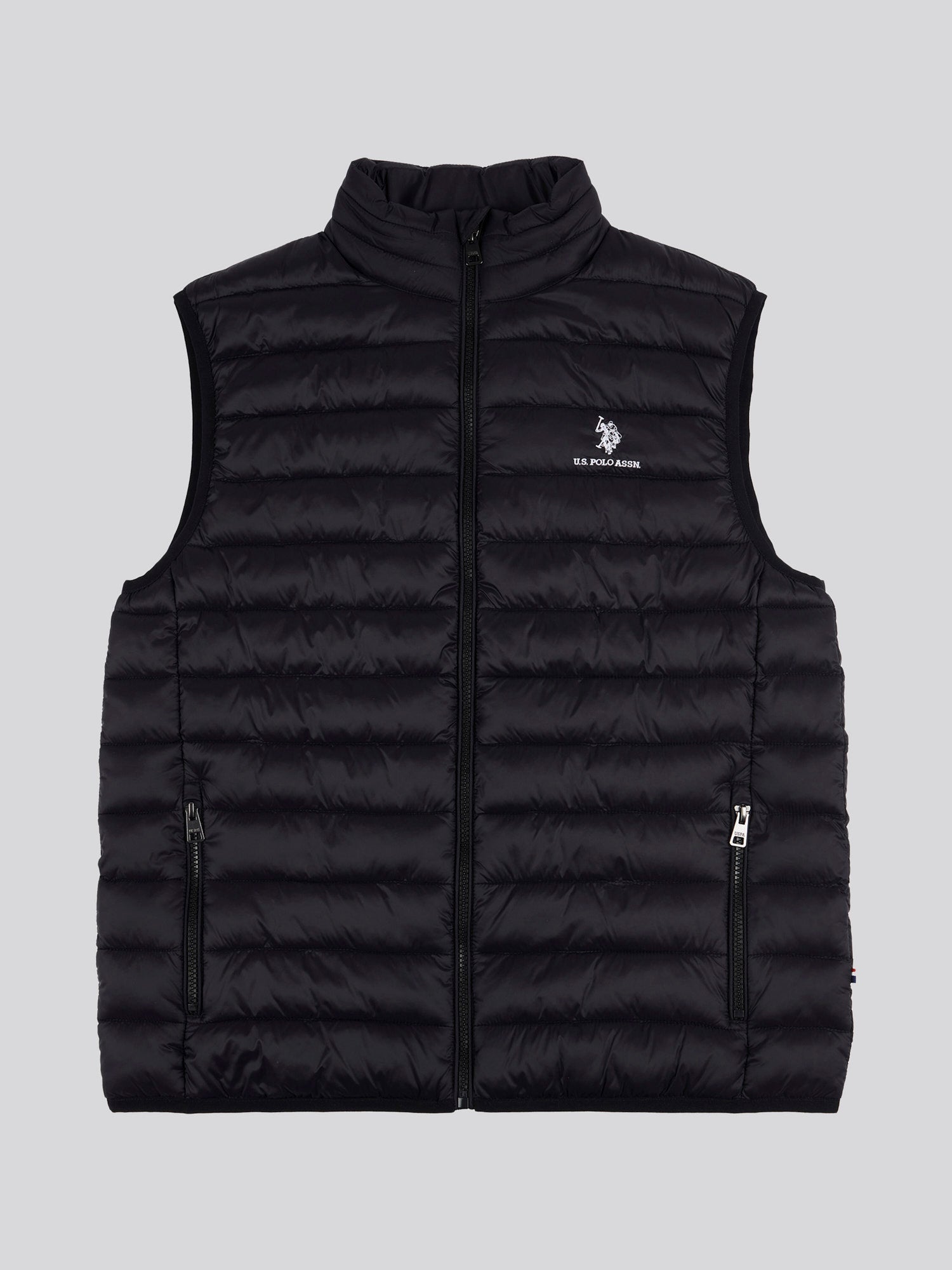 Mens Bound Quilted Gilet Black Bright White DHM