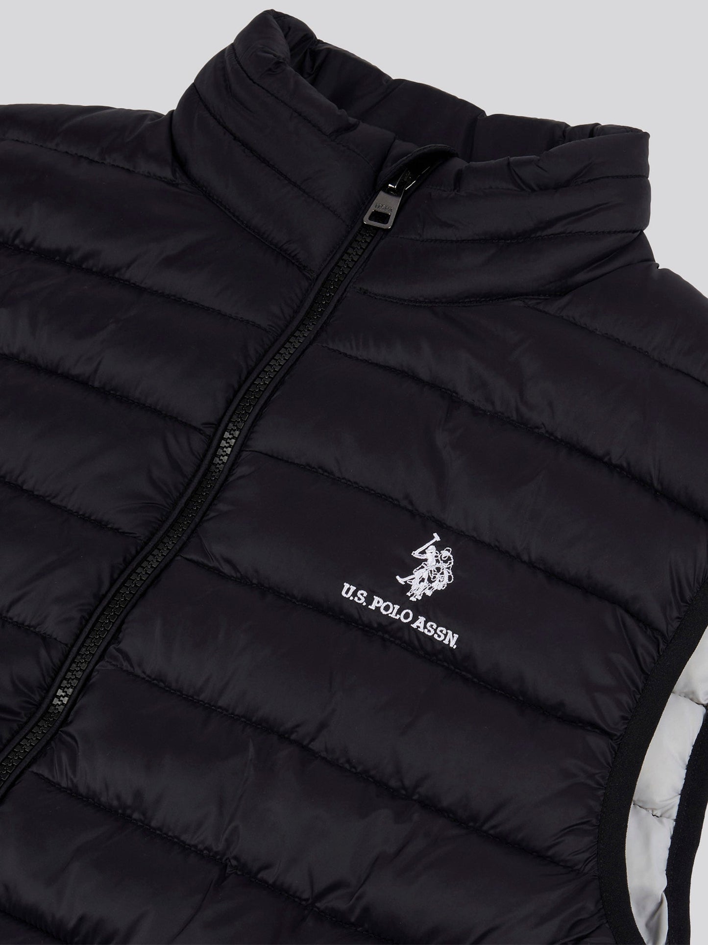 Mens Bound Quilted Gilet Black Bright White DHM