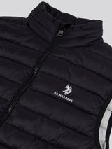 Mens Bound Quilted Gilet Black Bright White DHM