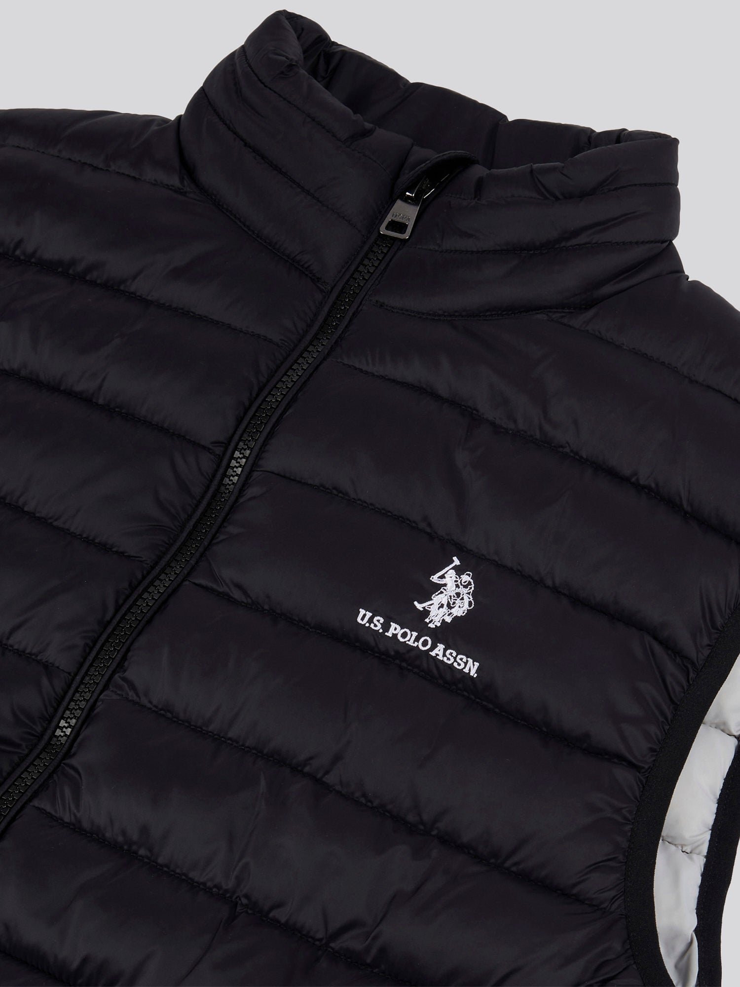 Mens Bound Quilted Gilet Black Bright White DHM
