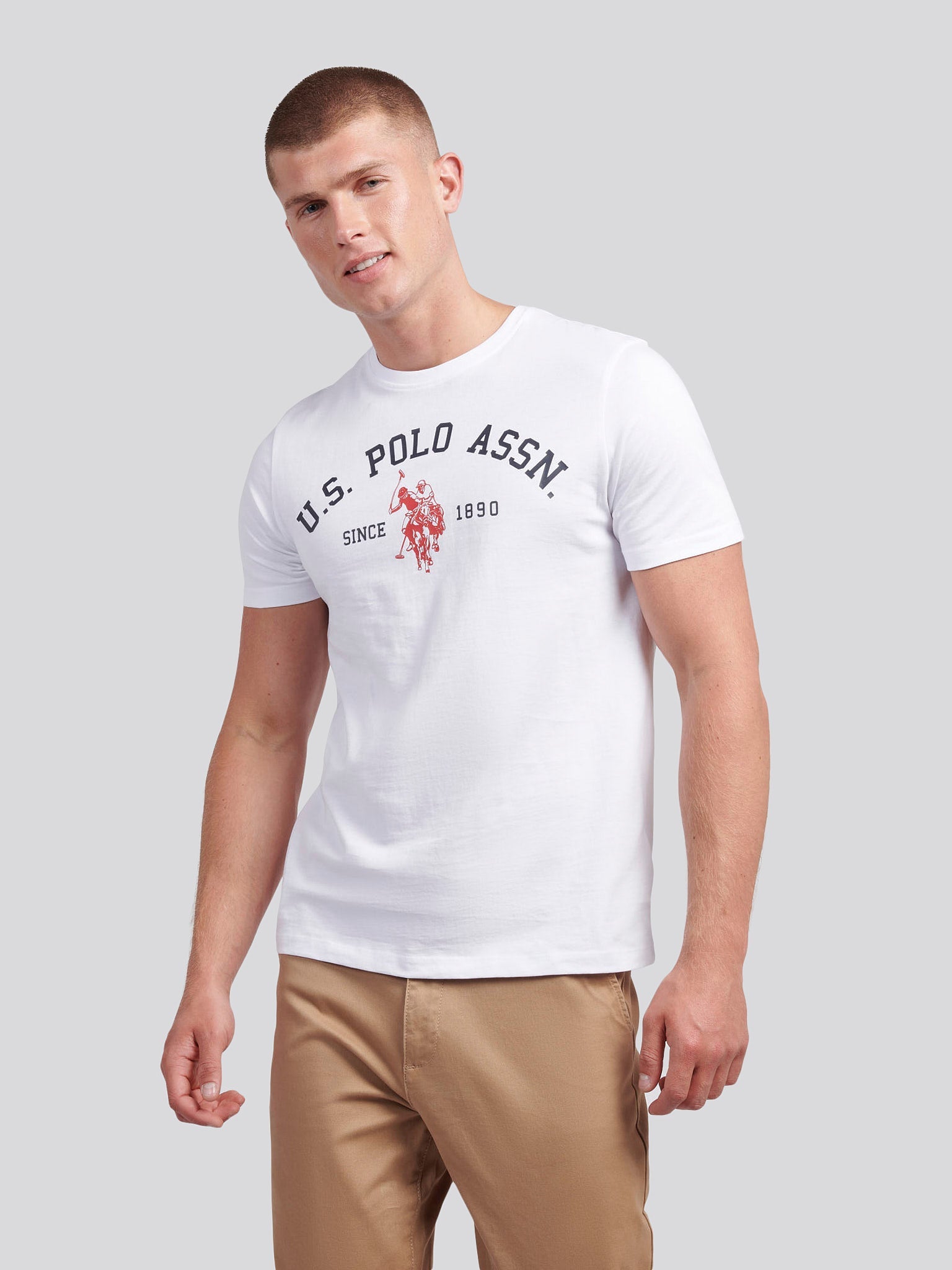 Mens Signature Arch Print T-Shirt Bright White