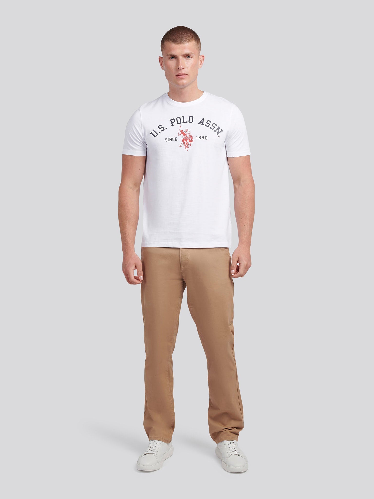 Mens Signature Arch Print T-Shirt Bright White