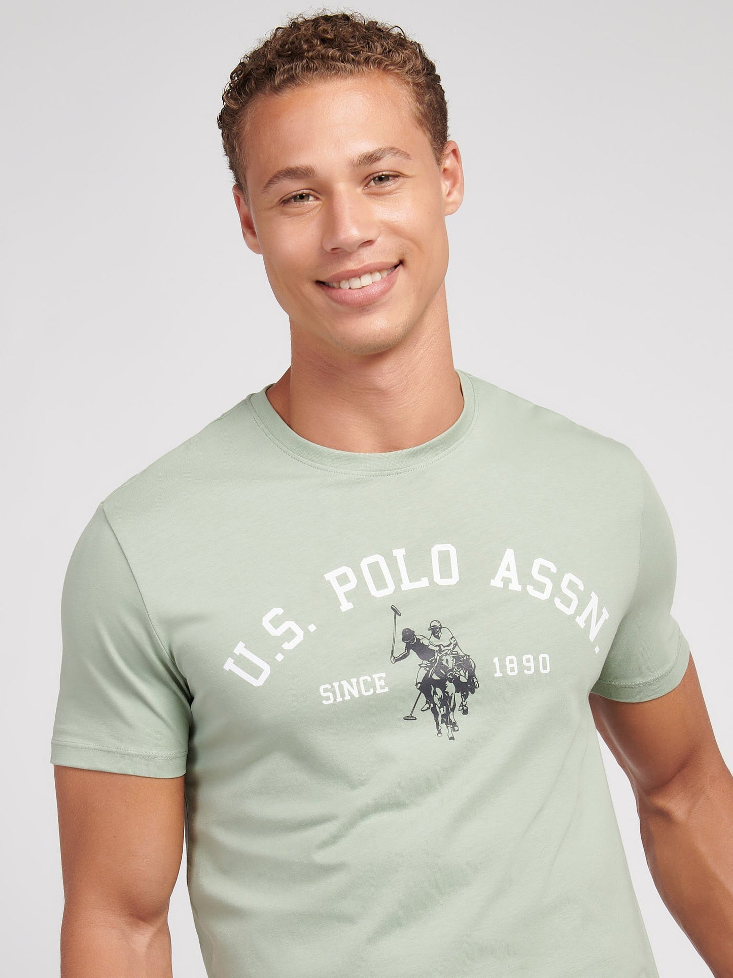 Mens Signature Arch Print T-Shirt Iceberg Green