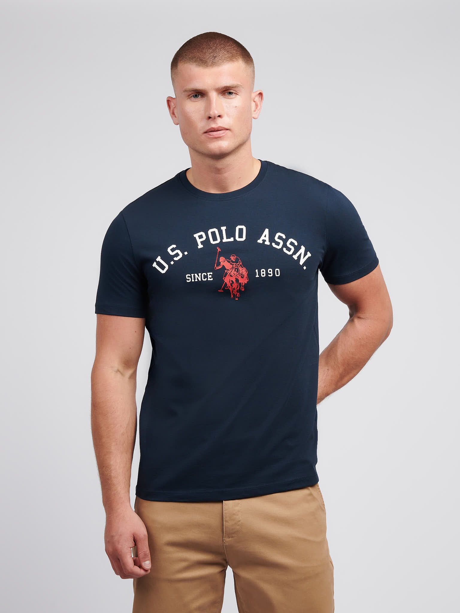 Mens Signature Arch Print T-Shirt Dark Sapphire Navy