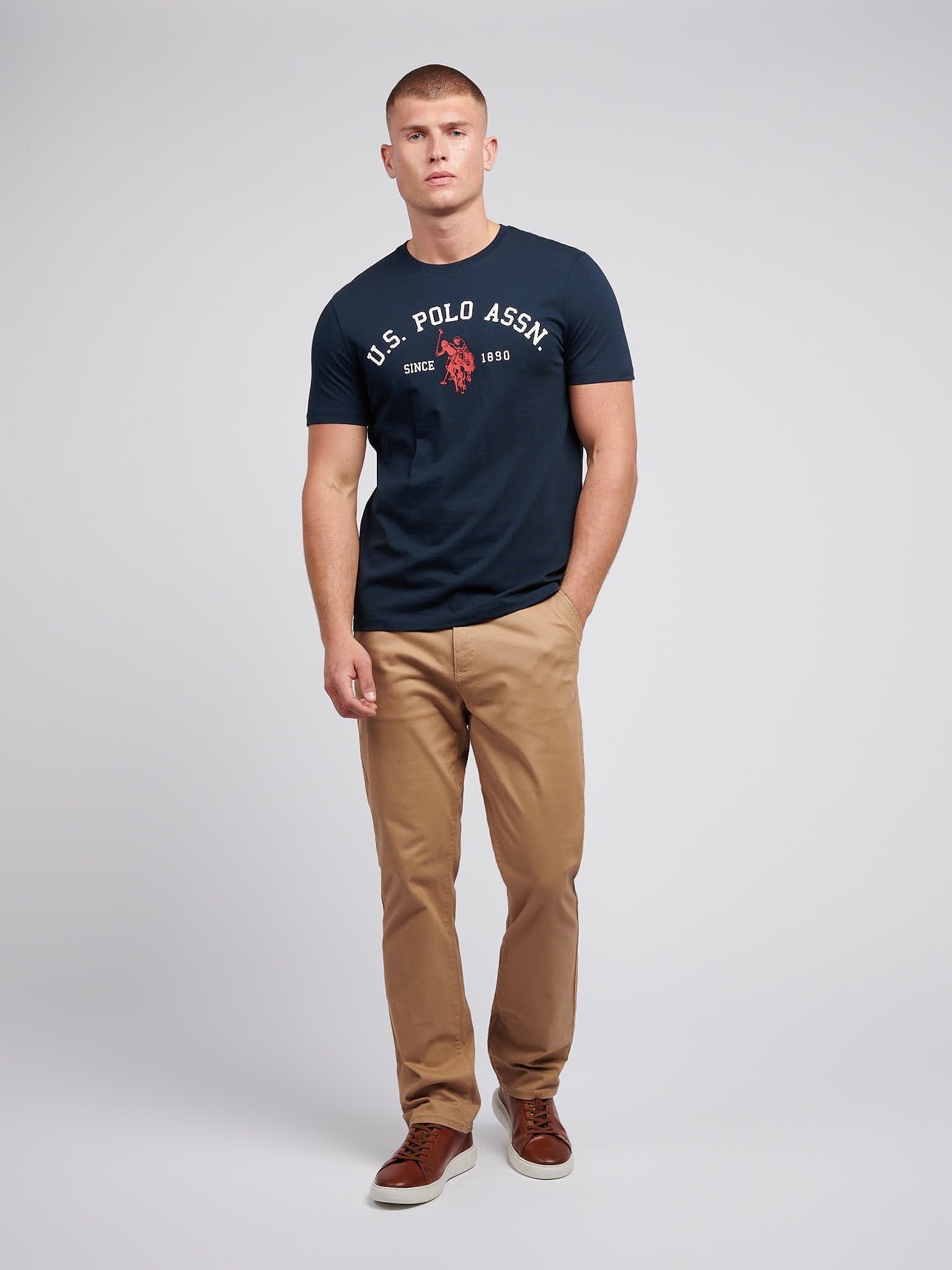 Mens Signature Arch Print T-Shirt Dark Sapphire Navy