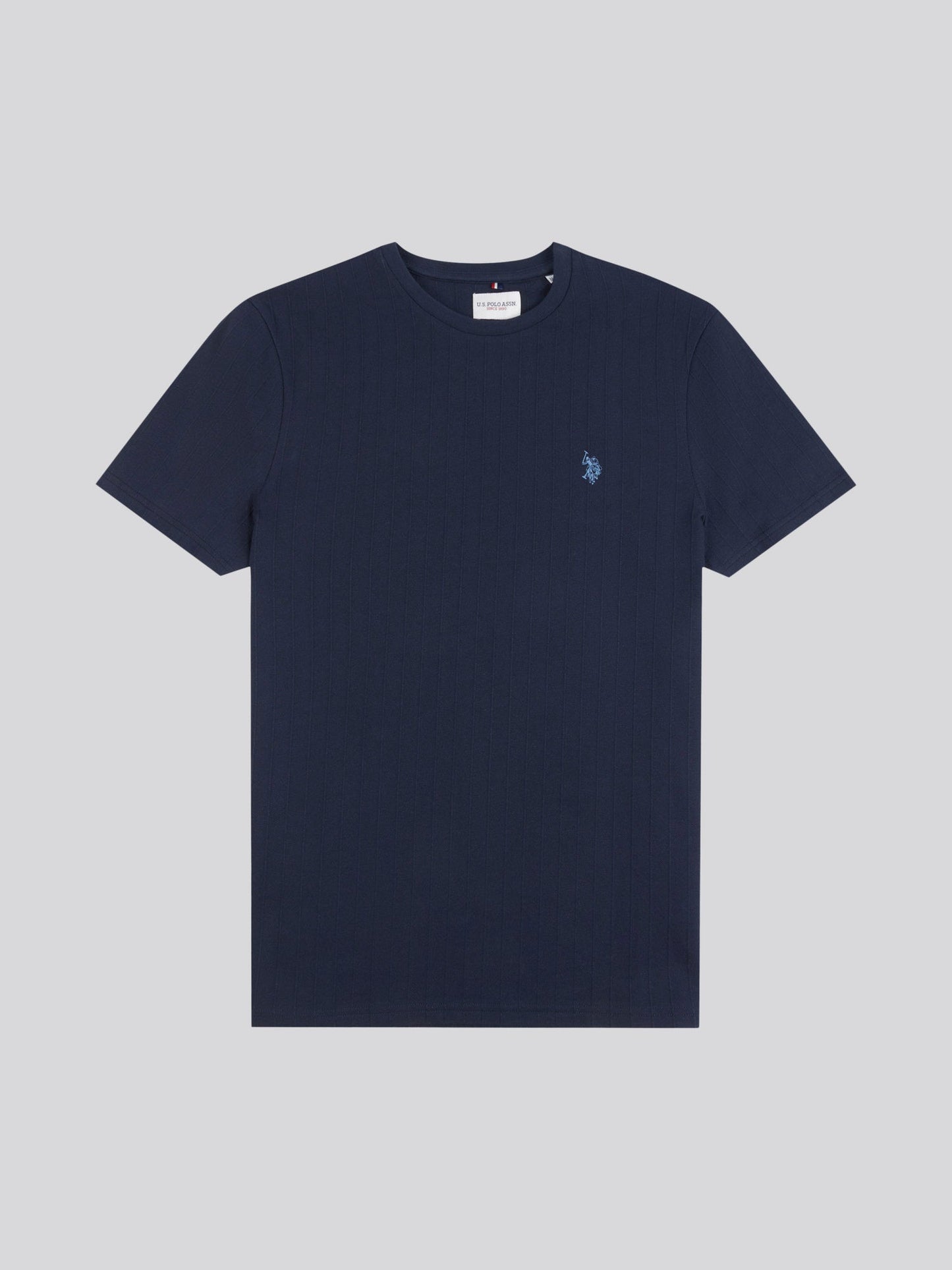 Mens Vertical Texture T-Shirt in Dark Sapphire Navy
