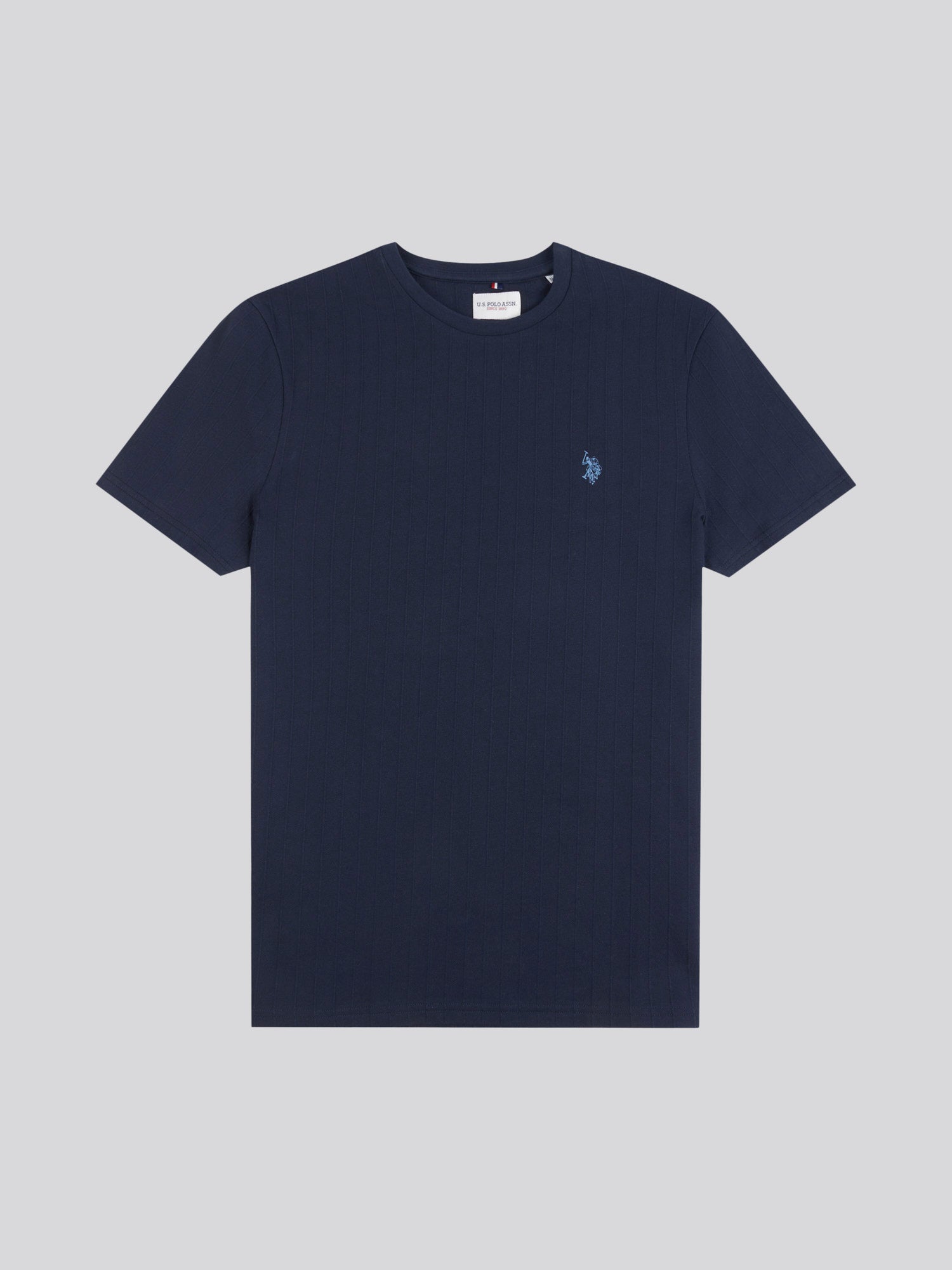 Mens Vertical Texture T-Shirt in Dark Sapphire Navy