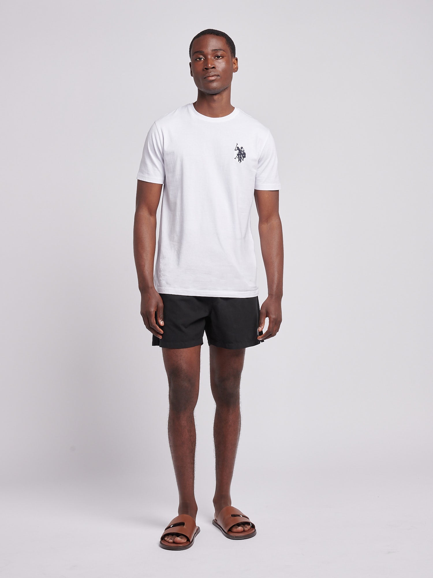 Mens Core Swim Short Black Bright White DHM